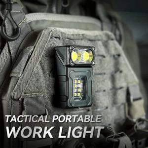 전술 휴대용 작업 빛 EDC 도구 미니 LED 야외 캠핑 하이킹 도구 Molle 25mm 배낭 스트랩 클립 USB 충전식