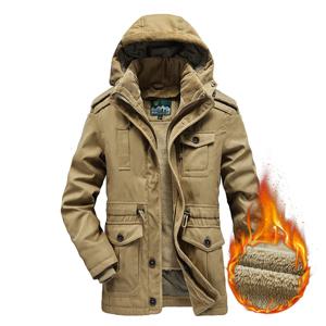 Overcoa 코튼 패딩 따뜻한 겨울 자켓 남성 파카 울 방수 자켓 군용 Thicken Parkas 남성 헤비 2 in 1 코트