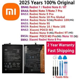 2025 년 기존 배터리 BN5A BN59 BM4J BN53 Xiaomi Redmi Note POCO M3 7 9T 10X 7 8 8T 9 9S 10 10S 4G 5G Pro 배터리