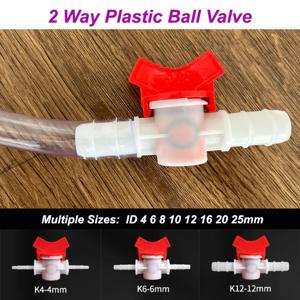 1Pcs PVC 호스 바브 양방향 플라스틱 볼 밸브 4mm 6mm 8mm 10mm 12mm 16mm 20mm 25mm 수족관 정원 관개 커넥터
