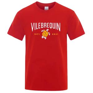 Vilebrequin 정품 거북이 티셔츠 2025 여름 새 캐주얼 라운드 넥 느슨한 반팔 탑 남성과 여성을위한
