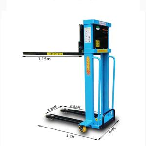 1.6M 500/1000KG 가정용 전기 리프팅 원격 제어 지게차 휴대용 소형 스태커 핸드 추진 핸들링 지게차