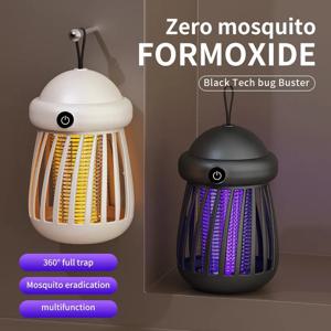 무음 모기 방지 램프 휴대용 전자 킬러 충전식 USB 3단계 타이밍 360 °   안전한 저전력 실내 실외 트래핑
