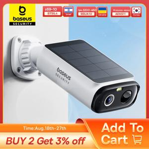 베이스어스 시큐리티 S1 Lite 태양광 보안 카메라 무선 야외 카메라 연속 전원 2K 해상도 135 ° FOV IP67 와이파이 카메라