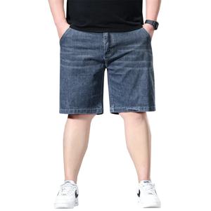 플러스 사이즈 52 데님 반바지 남성 여름 청바지 반바지 패션 캐주얼 솔리드 컬러 배기 반바지 남성 반바지 큰 사이즈