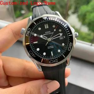 41mm 야광 오토매틱 기계식 시계 스포츠 손목시계 블랙 블루 세라믹 스테인리스 스틸 맞춤 제작