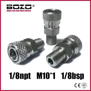 HPA 공기 스테인레스 스틸 8mm 암 빠른 연결 해제 충전 어댑터 고압 1/8BSPP 1/8NPT M10*1
