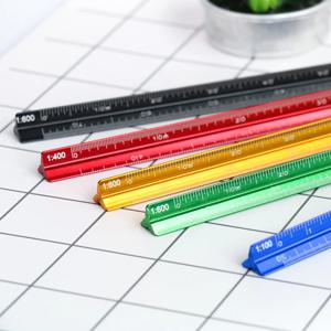 투투 고품질 다채로운 15cm 알루미늄 삼각형 눈금자 알루미늄 1:20 - 1:600 합금 금속 규모 regua desenho H0003