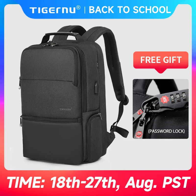 Tigernu 남자 확장 가능한 배낭 15.6-19 인치 노트북 배낭 남자 RFID 도난 방지 가방 여행 가방 Schoolbag 캐빈 가방 배낭