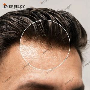 천연 헤어라인 남성용 가발 V-루프 0.06-0.08mm PU 베이스 헤어 교체 시스템 스트레이트/웨이브 헤어 옵션 금발