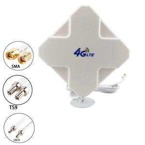 4G LTE 안테나 SMA TS9 CRC9 연결 흡입 컵 부스터가 있는 고이득 35dBi 듀얼 헤드 신호 증폭기 익스텐더