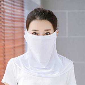 여성용 아이스 실크 자외선 차단 마스크, 여름 속건성 얼굴 커버 스카프, 통기성 레이디 목 보호 걸이식 귀 머리띠, 1 개