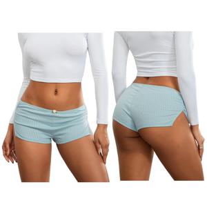 여성용 부드러운 파자마 반바지, 편안한 사이드 스플릿 구김, 탄성 라운지 바지, 스트레치 수면 Pj 하의 잠옷