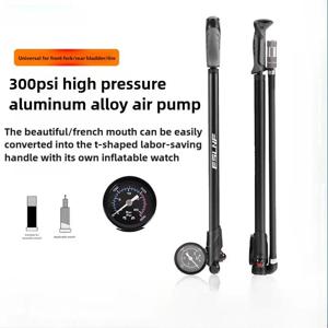 ESLNF 포크 및 리어 서스펜션 충격 흡수 장치 산악 자전거 용 게이지가있는 휴대용 고압 300psi 자전거 공기 펌프