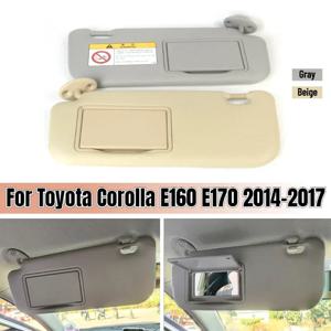 Toyota Corolla E160 E170 2014 2015 2016 2017 용 메이크업 거울 교체가있는 자동차 앞 좌측/우측 썬 바이저 패널 썬 바이저