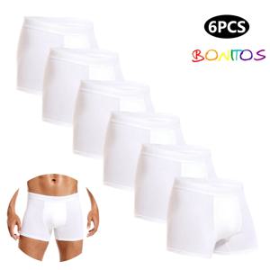 6pcs 화이트 남자 팬티 코 튼 복서 남자 속옷 팩 브랜드 남성 속옷 슬립 섹시 한 트렁크 선물 옴므 복서 반바지