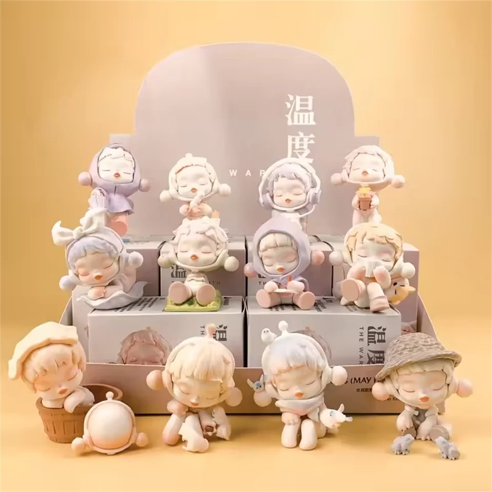 새로운 귀여운 Skullpanda 온도 시리즈 신비한 상자 장난감 세대 블라인드 박스 모델 그림 데스크탑 장식 보물 선물