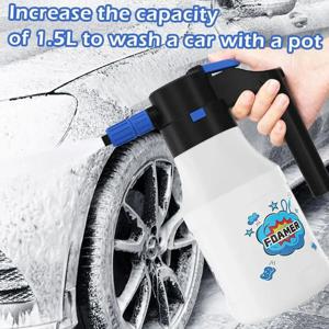 세차용 전기 거품 분무기, 1.5L 거품 발생기, 2600mAh 리튬 배터리, 폼 랜스, 내구성 세차 타월