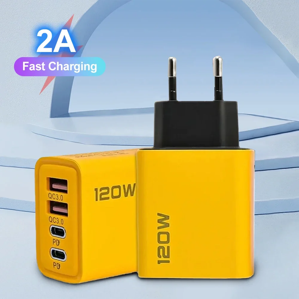 2 USB 2 유형 멀티 포트 벽 충전기 USB PD 어댑터 Xiaomi iPhone 13 12 삼성 휴대 전화 플러그 충전