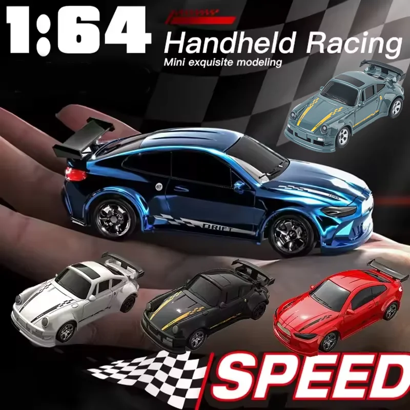 새로운 4WD 2.4GHZ RC 시뮬레이션 미니 드리프트 자동차 팜 레이싱 모델 데스크탑 장난감 1/64 스케일 원격 제어 자동차 선물 어린이 소년