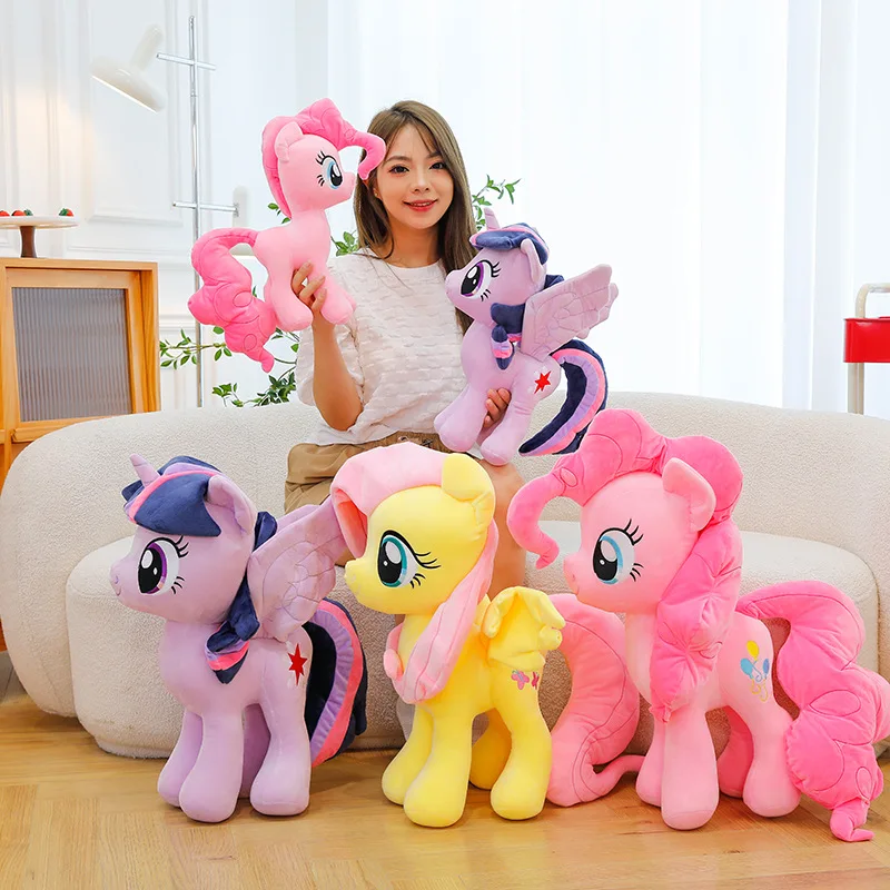 새로운 내 작은 조랑말 봉제 인형 애니메이션 황혼 스파클 Fluttershy 핑키 파이 만화 부드러운 장식 생일 카와이 장난감 아이 선물