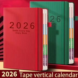 2026 A5 질감 PU 휴대용 일정 도서 영어 달력 도서 메모장 크리 에이 티브 일일 플래너 알림 데스크탑 날짜 달력