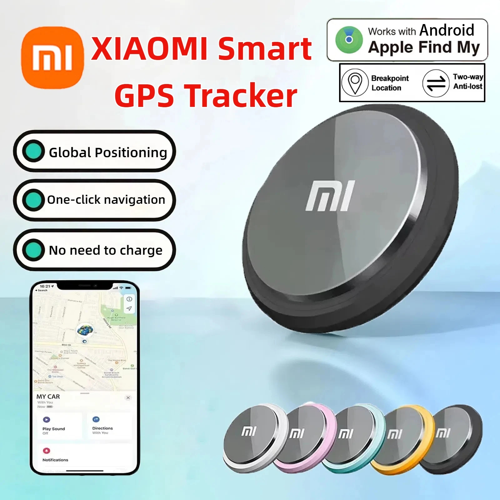 XIAOMI 스마트 GPS 트래커 어린이 노인 블루투스 분실 방지 알림 장치 애완 동물 가방 자동차 찾기 애플 안드로이드에 대한 시계 밴드