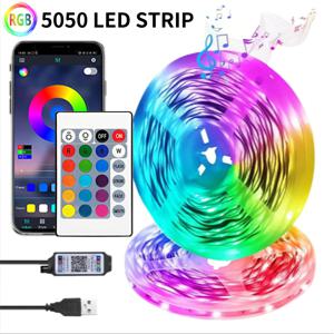 1-30M 5V USB 블루투스 LED 스트립 라이트 SMD 5050 5V RGB 플렉시블 LED 스트립 블루투스 앱 제어 TV 배경색 변경