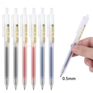 6/10Pcs 0.5mm 개폐식 젤 펜 세트 검정/파랑 잉크 볼펜 쓰기 사무실 비즈니스 서명 학교 용품 편지지