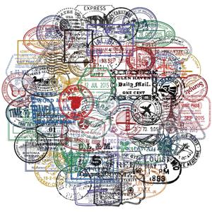 60PCS 크리 에이 티브 레트로 소인 스티커, 봉투 씰링 스티커, DIY 전화 케이스, 노트북, 방수 스티커
