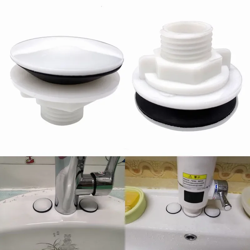 1PCS 주방 싱크 구멍 커버 분지 탭 배수 봉인 된 플러그 수도꼭지 구멍 장식 커버 워터 스토퍼 욕실 액세서리