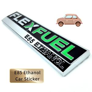 플렉스 연료 E85 에탄올 자동차 스티커 청정 에너지 차량 금속 자동차 바디 트럭 FLEXFUEL 데칼 3D 배지 엠블럼 액세서리