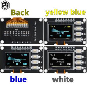 신제품 0.96 인치 OLED IIC 흰색/노란색 파란색/파란색 12864 OLED 디스플레이, Arduino 용 4x4 키 I2C SSD1315 LCD 스크린 보드