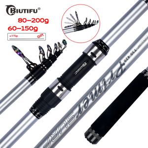 BIUTIFU 서핑로드 5.3/5.0/4.5/4.2/3.9m 텔레스코픽 낚시 여행 스피닝 파워 60-200g 던지기 서핑 캐스팅 쇼어 캐스팅 폴
