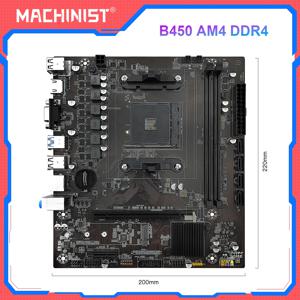 MACHINIST B450 마더보드 AMD 프로세서 DDR4 메모리 듀얼 채널 AM4 메인보드 NVME M.2(Ryzen 5500 5600 5600G CPU 지원)
