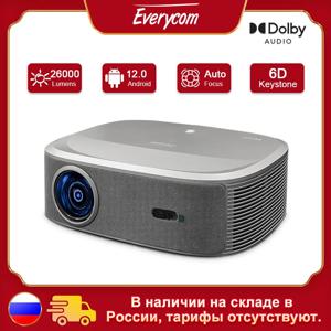 Everycom HQ10W 1080P 프로젝터 풀 HD 4K 26000 루멘 프로젝터 가정용 비디오 스마트 TV 2+64GB 영화관 비머(돌비 포함)