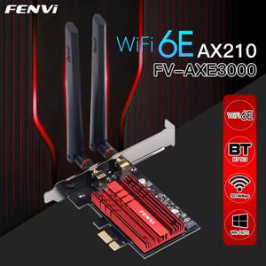블루투스 5.3 무선 네트워크 무선 랜 와이파이 6E AX210 FV-AXE3000 5374Mbps, 2.4G, 5Ghz, 6Ghz, 802.11AX, 와이파이 6 카드 어댑터, 윈도우 10/11