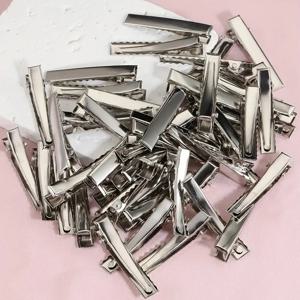 40/120Pcs 금속 머리 악어 클립 여자를위한 Duckbill 클립 3.2CM 단일 프롱 악어 머리핀 헤어 스타일 도구 액세서리