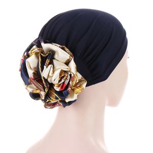 레오파드 인쇄 새틴 꽃 여성 터번 모자 이슬람 HeadScarf 모자 여성 머리 랩 이슬람 모자를 쓰고 있죠 모자 레이디 헤어 액세서리