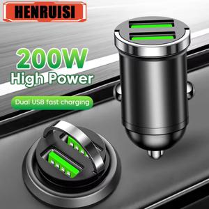PD 200W USB 차량용 충전기 iPhone 용 고속 충전 자동 휴대 전화 어댑터 Samsung Huawei Xiaomi QC 3.0