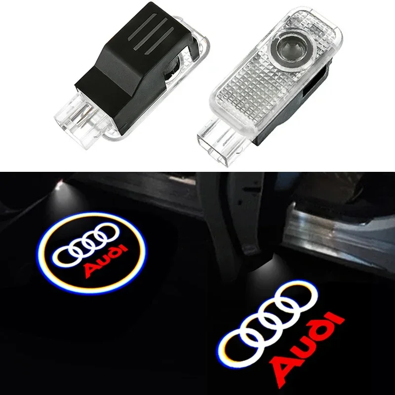 LED 자동차 문짝 로고 웰컴 라이트, 아우디 A1 A3 8V 8P 8L A4 B5 B6 B7 B8 A6 C5 C6 C7 A5 8T A7 A8 Q3 Q5 Q7 TT S3 S6 S라인 콰트로용