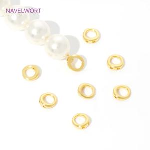 20Pcs 18K 골드 도금 커넥터 링, 쥬얼리 용 엔드 캡, 황동 엔드 비즈 팁 엔드 비드 결과 DIY 쥬얼리 액세서리 만들기