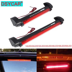 DSYCAR 12V 빨간 자동차 LED 세 번째 브레이크 라이트 바 후면 주차 신호 램프 트럭 하이 마운트 중지 경고등 유니버설