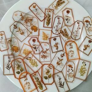 30pcs 빈티지 꽃 식물 잎 손 계정 DIY 장식 스티커 정크 저널 장식 용품 DIY 장식 라벨 스티커