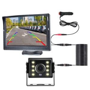 팩킹 범용 자동차 후방 카메라, 트럭 CCD HD 스크린 LED 야간 투시경 방수, 5 인치 모니터 포함