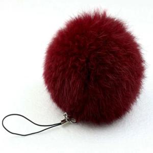 진짜 토끼 털 공 열쇠고리, Porte Clef Llaveros, 가방 참 Navidad Regalos, 21 가지 색상, 8cm 폼키 체인