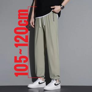 190cm 200cm 남성용 키 큰 바지 지퍼 포켓 여름 바지 Teeneeger 남성 아이스 실크 엑스트라 롱 길이 110 115 Cm 120cm 길어짐