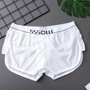 남성 캐주얼 반바지 아이스 실크 메쉬 통기성 여름 해변 운동복 ComfyCool Feeling Quick Dry Trunks Outwear Home Sleep Pajamas