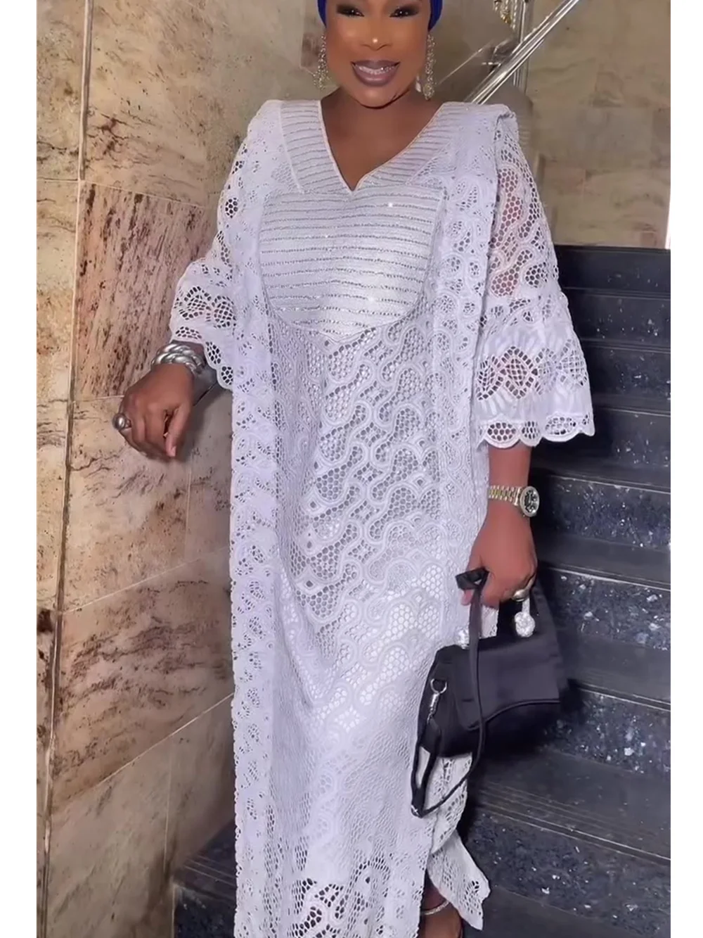여성을위한 우아한 아프리카 드레스 이슬람 패션 Boubou Abayas 가운 대시 키 앙카라 레이스 복장 이브닝 가운 Kaftan Maxi Dress
