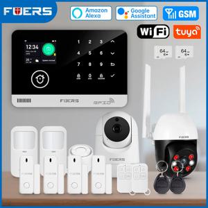 FUERS 가정용 WIFI GSM 보안 알람 호스트 도난 방지 도어 모션 센서 Tuya 스마트 앱 제어 Alexa 지원